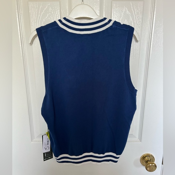 Blue & White V-Neck Knit Sweater Vest NWT - Picture 4 of 10